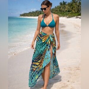 Debbie Martin Designs Tropical Oversized Scarf Beach Sarong Coverup
